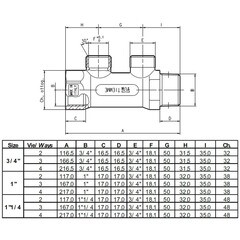 Коллектор Tiemme 3/4 ВР(г) х 4 выхода 3/4 НР(ш) ЕК х 3/4 НР(ш) регулируемый (1910022) - фото 4