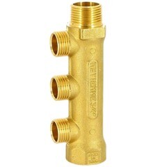 Коллектор Tiemme 3/4 ВР(г) х 3 выхода 1/2 НР(ш) ЕК х 3/4 НР(ш) регулируемый (1910002) - фото 3