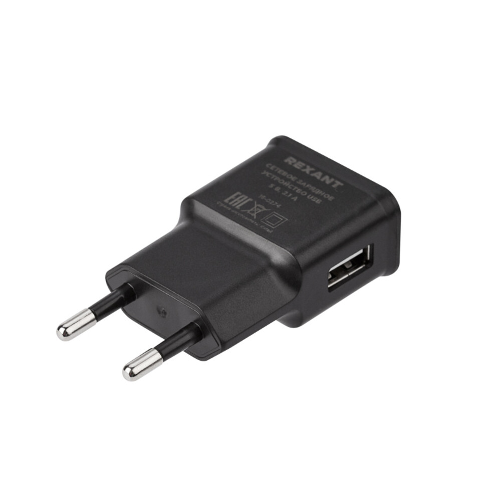 Изображение товара Зарядное устройство USB Rexant 230 В 2100 мА (16-0274)