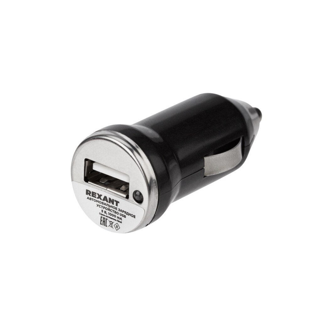 Изображение товара Зарядное устройство Rexant автомобильное 12-24 В USB 1000 мА (16-0280)