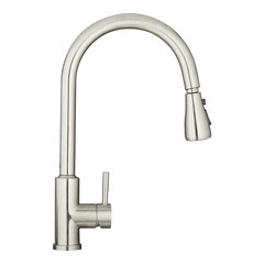 Смеситель для кухни Esko Kitchen сатин с высоким изливом с вытяжной лейкой однорычажный (TSS 519) - фото 2