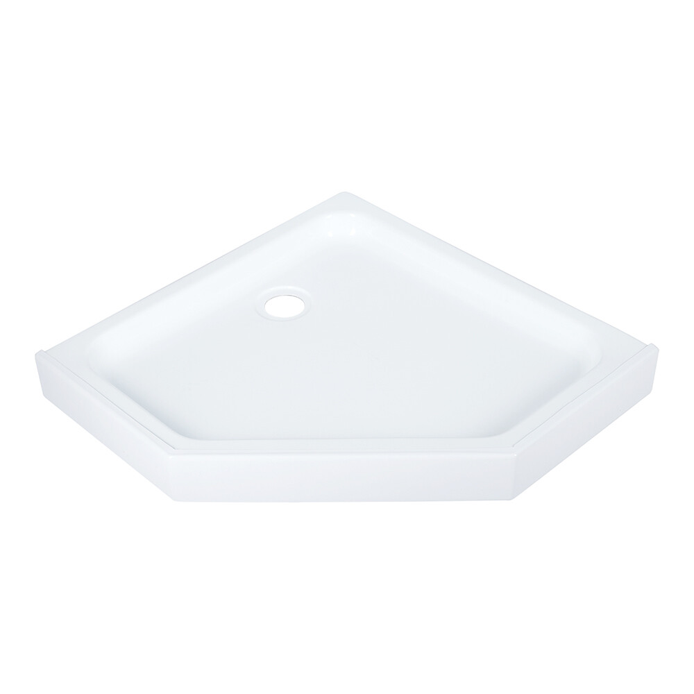 Изображение товара Акриловый поддон Triton 90x90 см трапеция белый низкий с каркасом