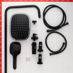 Душевой комплект ARGOtech Amanda с верхним душем с лейкой черный (AGD 25.1208 B) - фото 3