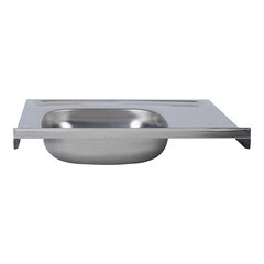 Мойка для кухни Ukinox Nord 60х60х12 см накладная с крылом сталь (Nr 600х600 0,4 R) - фото 4