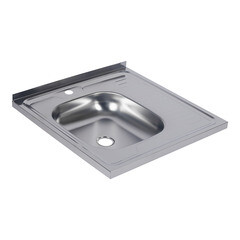 Мойка для кухни Ukinox Nord 60х60х12 см накладная с крылом сталь (Nr 600х600 0,4 L) - фото 1