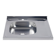 Мойка для кухни Ukinox Nord 60х60х12 см накладная с крылом сталь (Nr 600х600 0,4 L) - фото 2