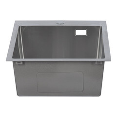 Мойка для кухни Ukinox Практика 45х50х20 см врезная с сифоном сталь (PRB450.500 -GT10C 0CW) - фото 3