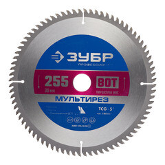 Изображение товара Диск пильный по алюминию Зубр 255х30х2 мм 80 зубьев (36907-255-30-80_z01)