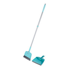 Совок Hausmann Cosmic пластиковый с длинной ручкой с щеткой - фото 3