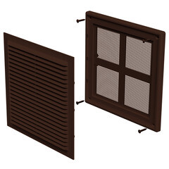 Изображение товара Решетка вентиляционная пластиковая приточно-вытяжная НашВент 204х204 мм с сеткой коричневая