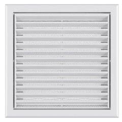 Изображение товара Решетка вентиляционная пластиковая приточно-вытяжная НашВент 186х186 мм с сеткой белая