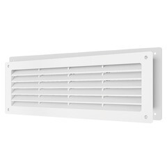 Изображение товара Решетка вентиляционная пластиковая дверная НашВент 460х125 мм с сеткой белая (2 шт.)