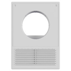 Изображение товара Площадка торцевая НашВент с решеткой и фланцем d125 мм пластиковая 180х250 мм