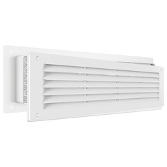 Изображение товара Решетка вентиляционная пластиковая дверная НашВент 370х130 мм белая (2 шт.)