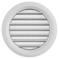 Изображение товара Решетка вентиляционная пластиковая дверная НашВент d50 мм с сеткой белая (2 шт.)