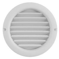 Изображение товара Решетка вентиляционная пластиковая приточно-вытяжная НашВент d100 мм с сеткой белая