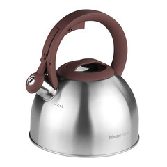 Чайник со свистком нержавеющая сталь Master House Antonio 2,4 л шоколад - фото 1