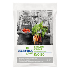 Изображение товара Удобрение минеральное сухое гранулированное Сульфат калия Fertika 1 кг