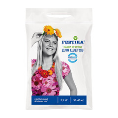 Удобрение минеральное сухое гранулированное Тукосмесь Цветочное Fertika 2,5 кг - фото 1