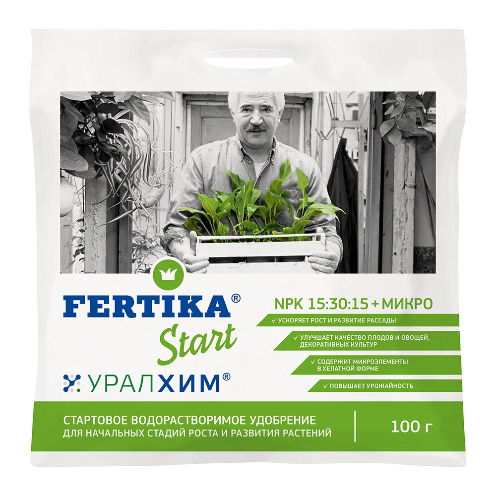 Изображение товара Удобрение сухое для овощных и плодово-ягодных культур минеральное гранулированное Старт Fertika 100 г