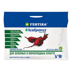 Изображение товара Удобрение минеральное сухое для зеленых и корнеплодных культур гранулированное Leaf Power Fertika 50 г