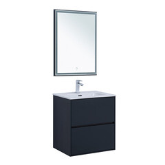 Тумба под раковину Lavelly Cube 60 см подвесная графит матовый (00316638) - фото 1