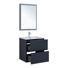 Тумба под раковину Lavelly Cube 60 см подвесная графит матовый (00316638) - фото 12