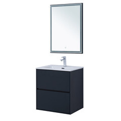 Тумба под раковину Lavelly Cube 60 см подвесная графит матовый (00316638) - фото 9