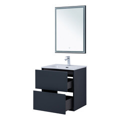 Тумба под раковину Lavelly Cube 60 см подвесная графит матовый (00316638) - фото 8