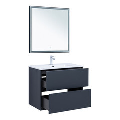 Тумба под раковину Lavelly Cube 80 см подвесная графит матовый (00316639) - фото 13