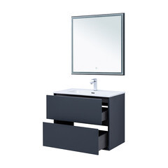 Тумба под раковину Lavelly Cube 80 см подвесная графит матовый (00316639) - фото 6