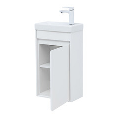 Тумба под раковину Lavelly Cube 40 см подвесная белый глянец (00316621) - фото 12