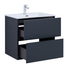 Тумба под раковину Lavelly Cube 71 см подвесная графит матовый (00316631) - фото 12