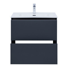 Тумба под раковину Lavelly Cube 71 см подвесная графит матовый (00316631) - фото 10