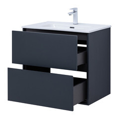 Тумба под раковину Lavelly Cube 71 см подвесная графит матовый (00316631) - фото 8