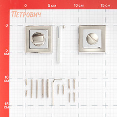 Фиксатор квадратная розетка белый никель/хром - фото 2