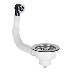 Выпуск для мойки McAlpine 3 1/2 с переливом хром (OFR2-113S) - фото 1