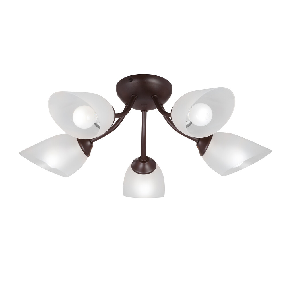 Изображение товара Люстра потолочная Vitaluce V3404 5 ламп E14 коричневая классика для гостиной