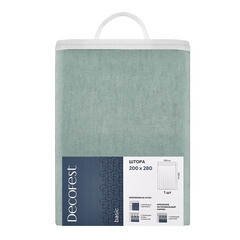 Штора шенилл мятная 200х280 см Decofest Сола (153.741) - фото 3