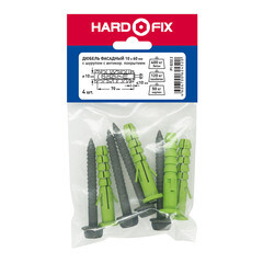 Дюбель фасадный Hard-Fix с шурупом шестигранная головка 10х60 мм коррозионностойкий (4 шт.) - фото 3