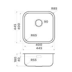 Мойка для кухни Omoikiri Omi 44,5х44,5х18 см врезная с сифоном сталь (4993494) - фото 8