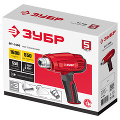 Фен строительный электрический Зубр ФТ-1600 1600 Вт - фото 4
