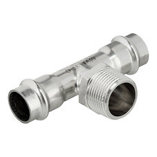 Тройник Valtec (VTi.933.I.180518) 18 мм х 3/4 НР(ш) х 18 мм нержавеющая сталь