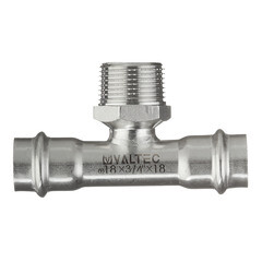 Тройник Valtec (VTi.933.I.180518) 18 мм х 3/4 НР(ш) х 18 мм нержавеющая сталь - фото 4