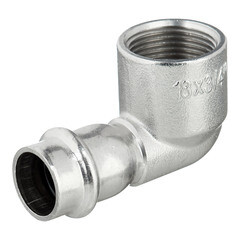 Угол Valtec (VTi.952.I.001805) 90° 18 мм х 3/4 ВР(г) нержавеющая сталь - фото 1