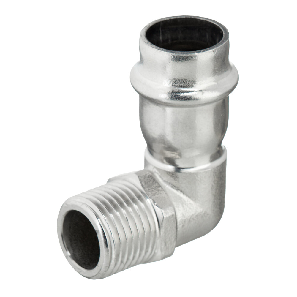 Изображение товара Угол Valtec VTi 953 I 90° 18 мм 1/2" нержавеющая сталь соединение труб