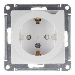 Изображение товара Розетка Systeme Electric AtlasDesign встраиваемая белая со шторками с выталкивателем (ATN000147)