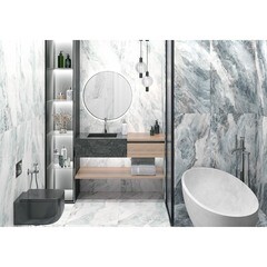 Керамогранит Delacora Waterfall бело-голубой матовый 1200х600х9,5 мм (2 шт.=1,44 кв.м) - фото 6