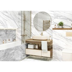 Керамогранит Delacora Statuary бело-серый матовый 1200х600х9,5 мм (2 шт.=1,44 кв.м) - фото 4