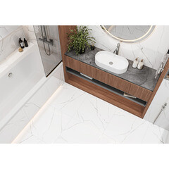 Керамогранит LCM Atlantic Marble белый полированный 600x600x8 мм (4 шт.= 1,44 кв.м) - фото 10